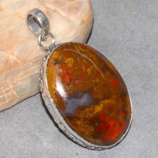 Ciondolo placcato argento 925 agata cucitura marocchina 2" casual chic gioielli trendy GW