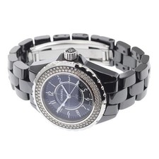 Chanel J12 H0949 33mm Ceramic Black Dial Quartz Date Watch #C3623