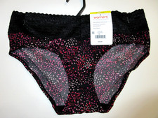 Warners HIPSTER Panties No Pinching Lace dig free RU1091 Black pink Poly  6/M