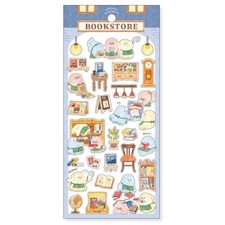 Spooky Bookstore Sticker Sheet   MIND WAVE WakuWaku Workers Stickers for Journal