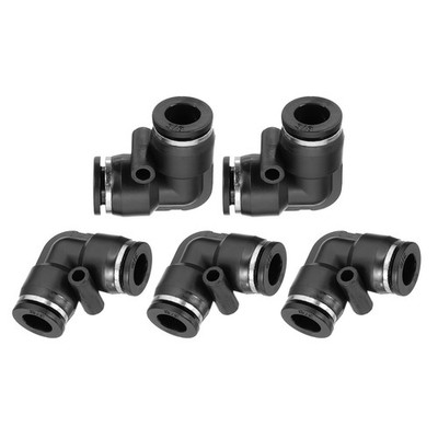 5 Stück Push-in Fitting 3/8 Zoll für Männliches Ellbogenrohr Schwarz