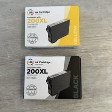 LD 200XL- 1 Black & 1 Yellow Ink Cartridge - Epson XP-400 XP-200 WF-2520 WF-2530