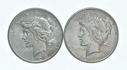 1923-S & 1923-D Peace Silver Dollar $1 Bullion Collection Lot *176