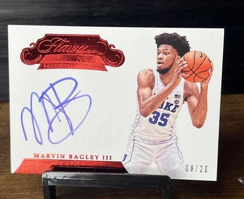 Marvin Bagley 2018-19 Panini Flawless Rookie Signatures Auto Ruby RC /20 Duke