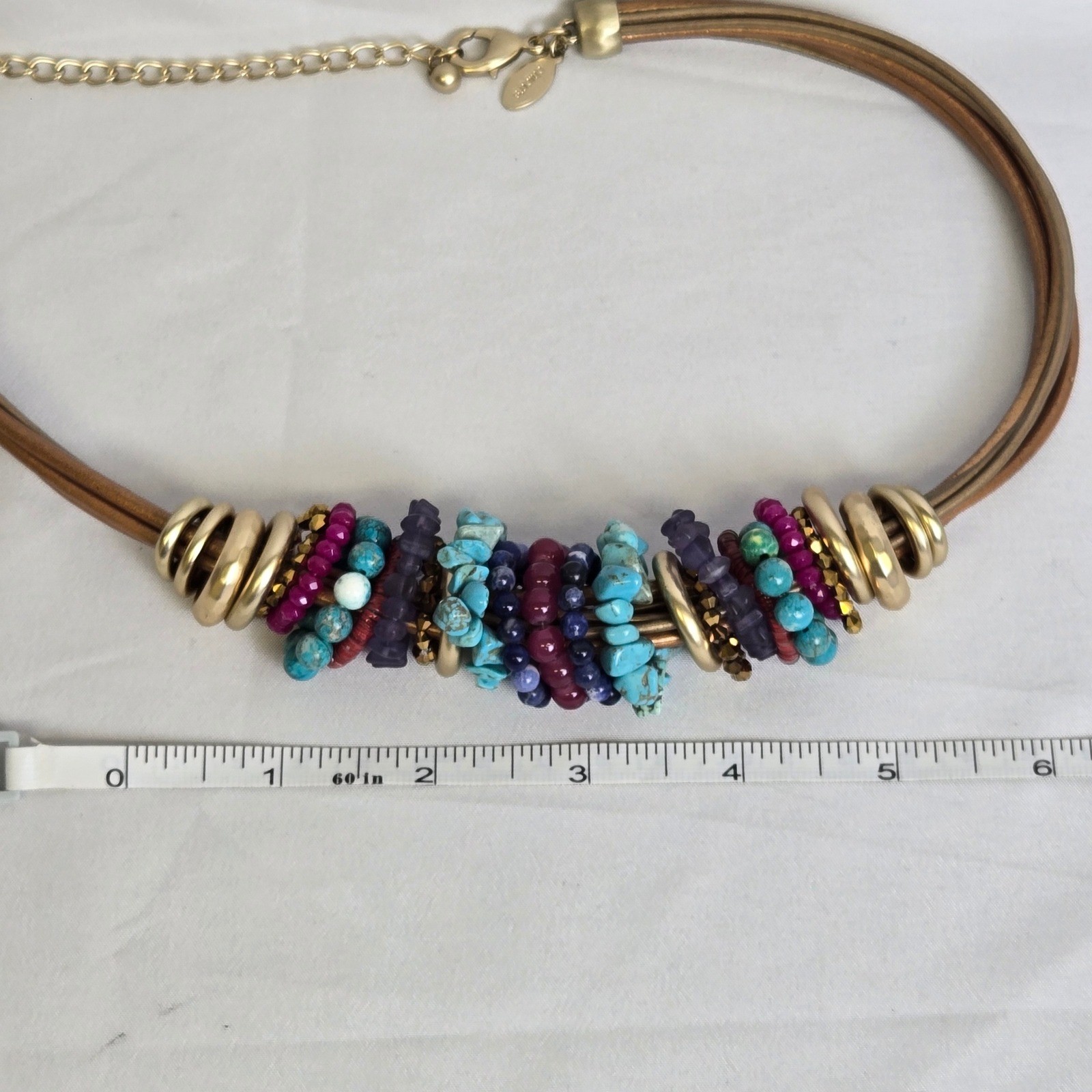 Chico's Chunky Statement Necklace Multi-Corded Co… - image 9