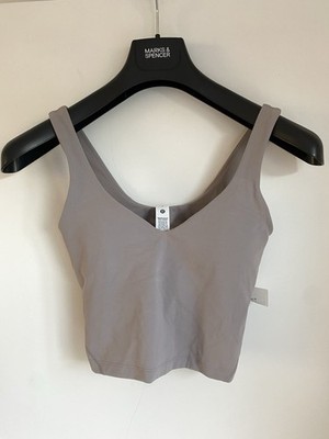 Lululemon Damen Align Tank Top UK 8 Designed for Yoga Sport Gym Top Grau