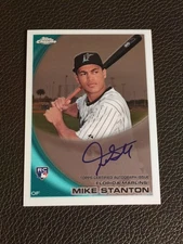 2010 Topps Chrome Mike Giancarlo Stanton On Card Autograph Rookie #190 Nice RC 