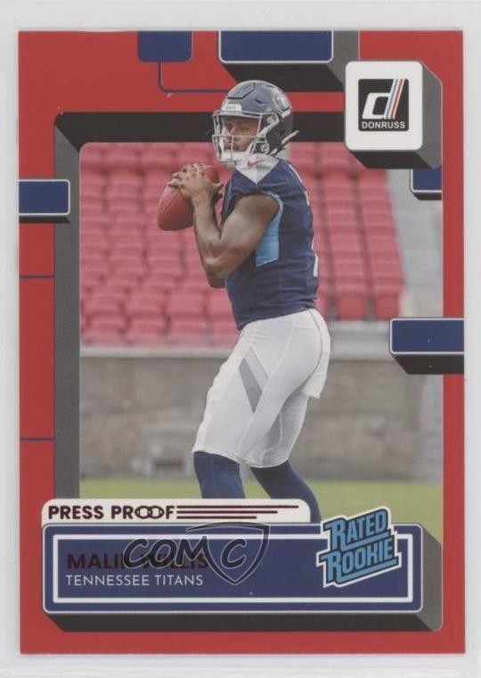 2022 Panini Donruss Rated Rookie Press Proof Red Malik Willis #303 1ei2