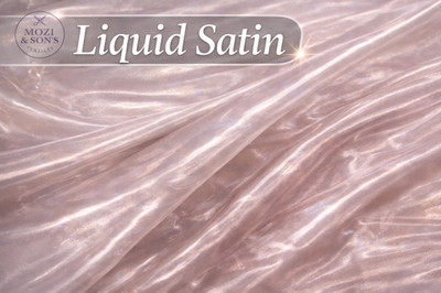 Liquid Satin Fabric By The Yard Ultra Glossy Bridal Shiny Dress Material 60''