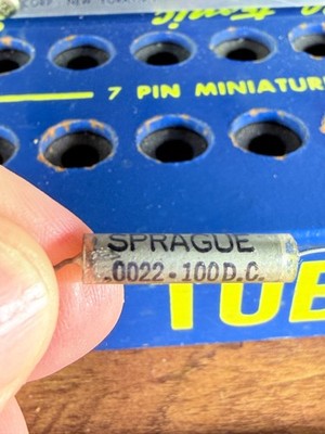 One Sprague Vitamin Q .0022 uF 100v NOS PIO 196P Test Audio Guitar Tone Tube Cap