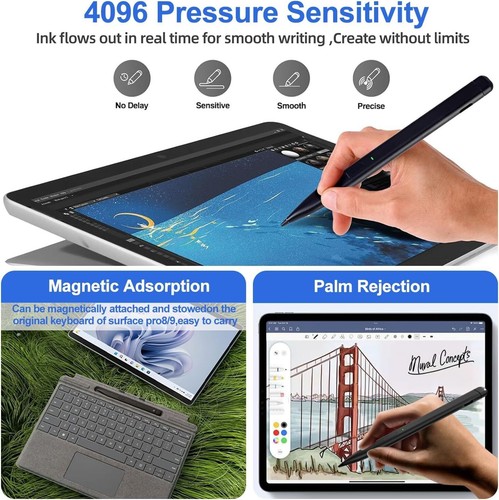 Slim Pen 2 for Microsoft Surface Pro 9/8/7/6/5/4/3/X with 4096 Graphit Nib - Picture 10 of 15