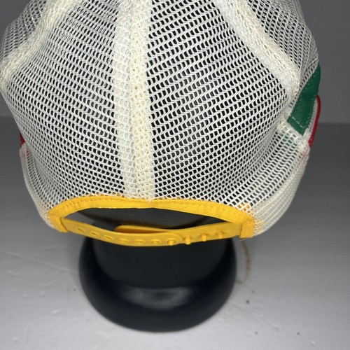 Cappello camionista vintage anni 80 Dunn Building Supply verde 3 strisce anni 80 - Foto 3 di 4