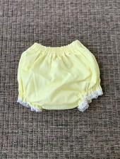 Vintage Baby Pastel Yellow Lace Rubber Pants Bloomers