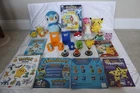 Vintage 2000s Nintendo Pokemon Burger King Toy Lot + Game + Books + Plushes