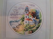 Stamped Cross Stitch Spring Brand Lighthouse 11ct 35x35cm 34 Colors Project Bag
