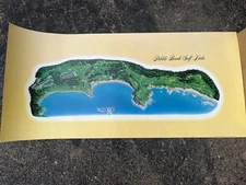 RARE 1977 PEBBLE BEACH GOLF COURSE FULL LAYOUT PRINT 36.5”x17” PGA MASTERS