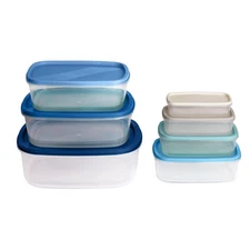 14 Piece Rectangular Food Storage Bowl Set - Blue Ombre