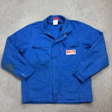 VINTAGE French Jacket Adult Small Blue Adolphe Lafont Workwear Chore Canvas Mens