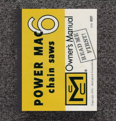 #ad Operator Instruction Maint Manual Fits McCulloch Power Mac 6 Chain Saws 1973 $19.97