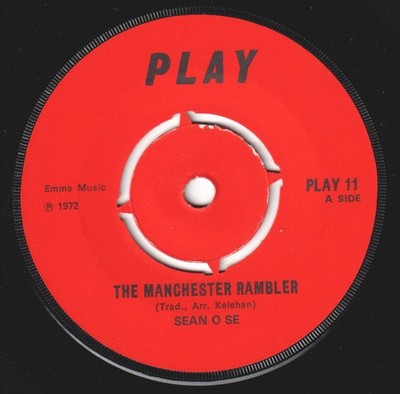 Sean O Se Manchester Rambler 7'' vinyl Ireland Play 1971 4 prong label design