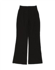 VINTAGE Womens Flare Casual Trousers W28 L33  Black Polyester RU18