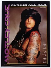 MOTLEY CRUE~NIKKI SIXX~1993 POSTER~VINTAGE FULL PAGE MAGAZINE PINUP CLIPPING