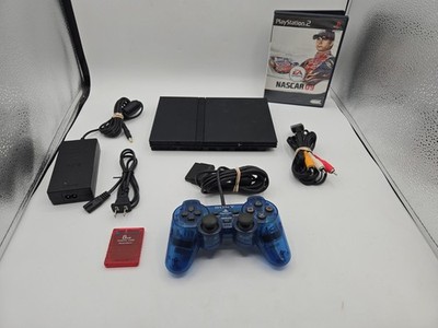 Sony PlayStation 2 PS2 Slim Console Black Cables, Oem Controller, Mem & Game See