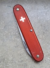 Vintage Victorinox Elinox Red Alox Swiss Army Knife – Single Blade – 1950s
