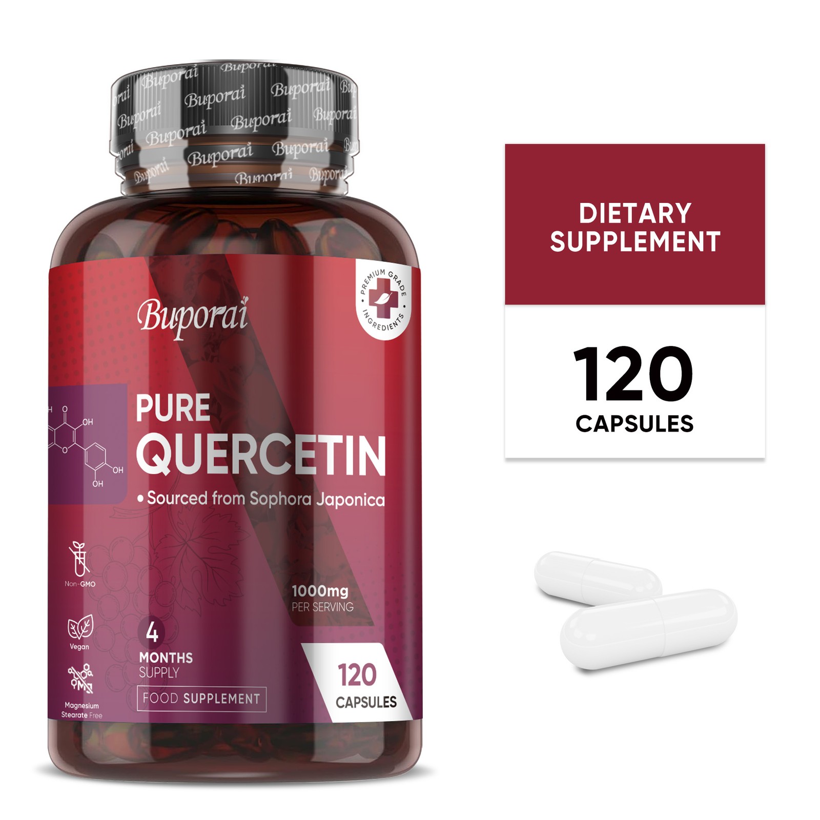 Quercetin Kapseln 1000mg - Starke Antioxidantien, Stärkung Des Immunsystems