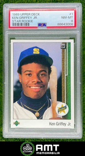 Ken Griffey Jr. RC Rookie PSA 8 1989 Upper Deck Seattle Mariners #1 3008