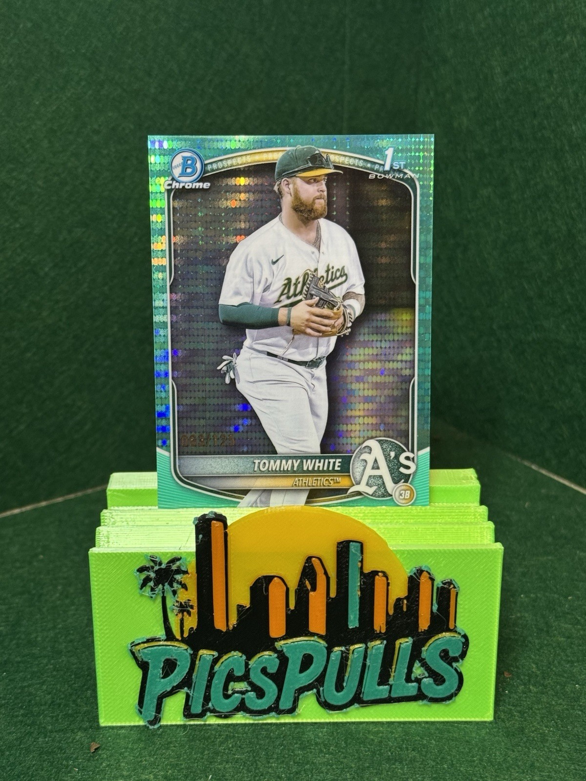 TOMMY WHITE 2025 Bowman Chrome 1st #BCP-251 Aqua Pulsar Refractor RC #063/125