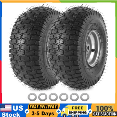 AR-PRO 2-Pack 15x6-6 Tubeless Tire & Wheel for John Deere Riding Mower Silver