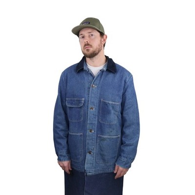 Vtg Big Ben Denim Barn Jacket Chore Trench Coat Mens L 48 Blanket Lined USA Made