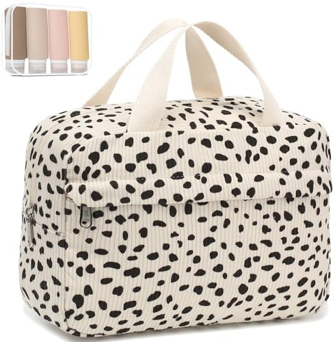Women's Large Leopard Print Cosmetic Bag Makeup Organizer B-image