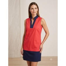 Sail to Sable Womens Pink Navy Colorblock Sleeveless V-Neck Shift Dress Size L