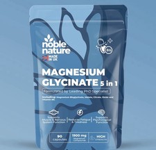 Noble Nature Magnesium Glycinate 5-in-1 Dietary Supplement 90 Capsules, 1900mg 0.12 per thousand milligrams