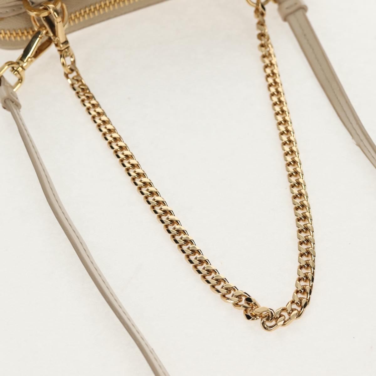 PRADA Triangle Mini Pouch Enamel 2way Ivory Gold 1NR015 Auth 147726M thumbnail 7