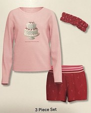 Girls 3 Piece Long Sleeve Pajama Set By Art Class Size M NEW
