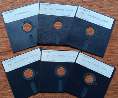VINTAGE 5-1/4'' FLOPPY DISC SOFTWARE WINDOWS DRIVERS WINWORKS FACELIFT 6 DISCS