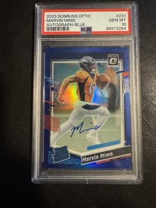 2023 Optic - Marvin Mims Autograph Blue Rated Rookie 14/99 PSA 10 Broncos!