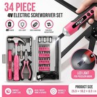 4V Electric Screwdriver Set USB Rechargeable Cordless Tool Kit 34PCS