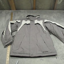 Columbia Jacket Boys 10/12 Gray Insulated Rain Wind Heavy Winter Full Zip Puffer