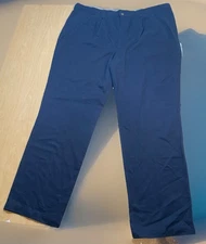 Dockers Classic Khakis Pants 46x34 NEW Blue Pleated Twill No Wrinkle USA Made