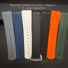 Omega Seamaster Diver 300m Premium Rubber Strap With Buckle or Deployment Clasp