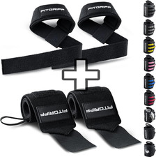 ® Straps + Polsini per Palestra (1 Set) - Polsiere Gym E Fasce Sollevamento Pesi
