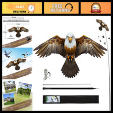 Bird Scarer Kite with 13ft Pole - Hawk & Eagle Flying Kite for Garden & Farm
