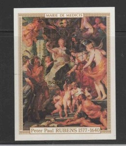 CENTRAL AFRICAN REPUBLIC #322 1978 RUBENS PAINTINGS MINT VF NH O.G CTO S/S