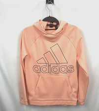 Adidas Womens SZ S Long Sleeve Spellout Logo Pullover Hoodie Climawarm