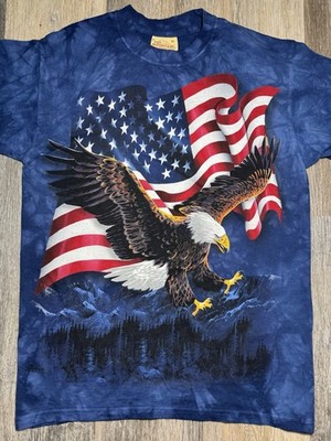 The Mountain Shirt Men's Size Medium Eagle American Flag USA Patriotic Vintage 