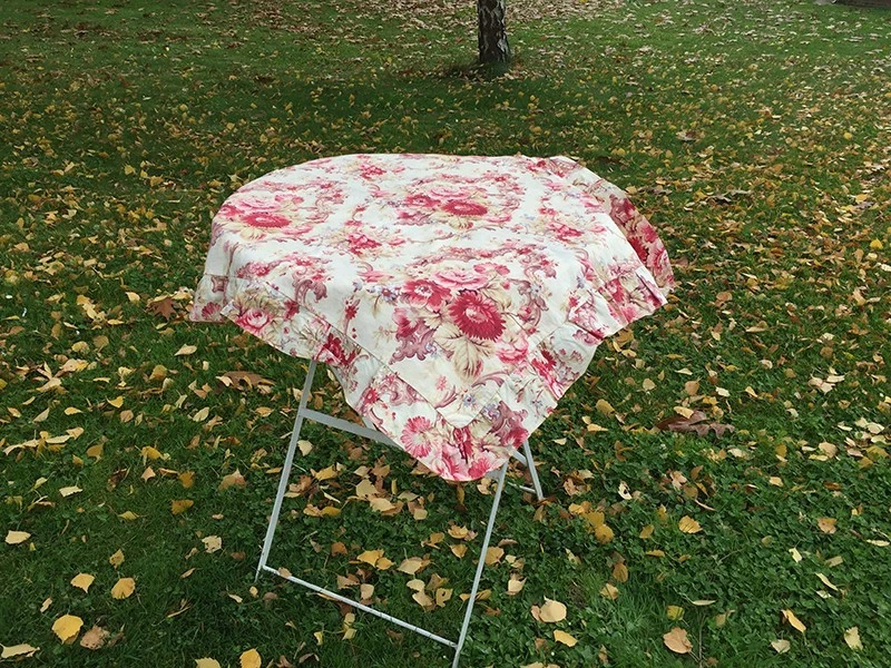 Tissu ancien grande taie fleurs roses shabby - Photo 4/4